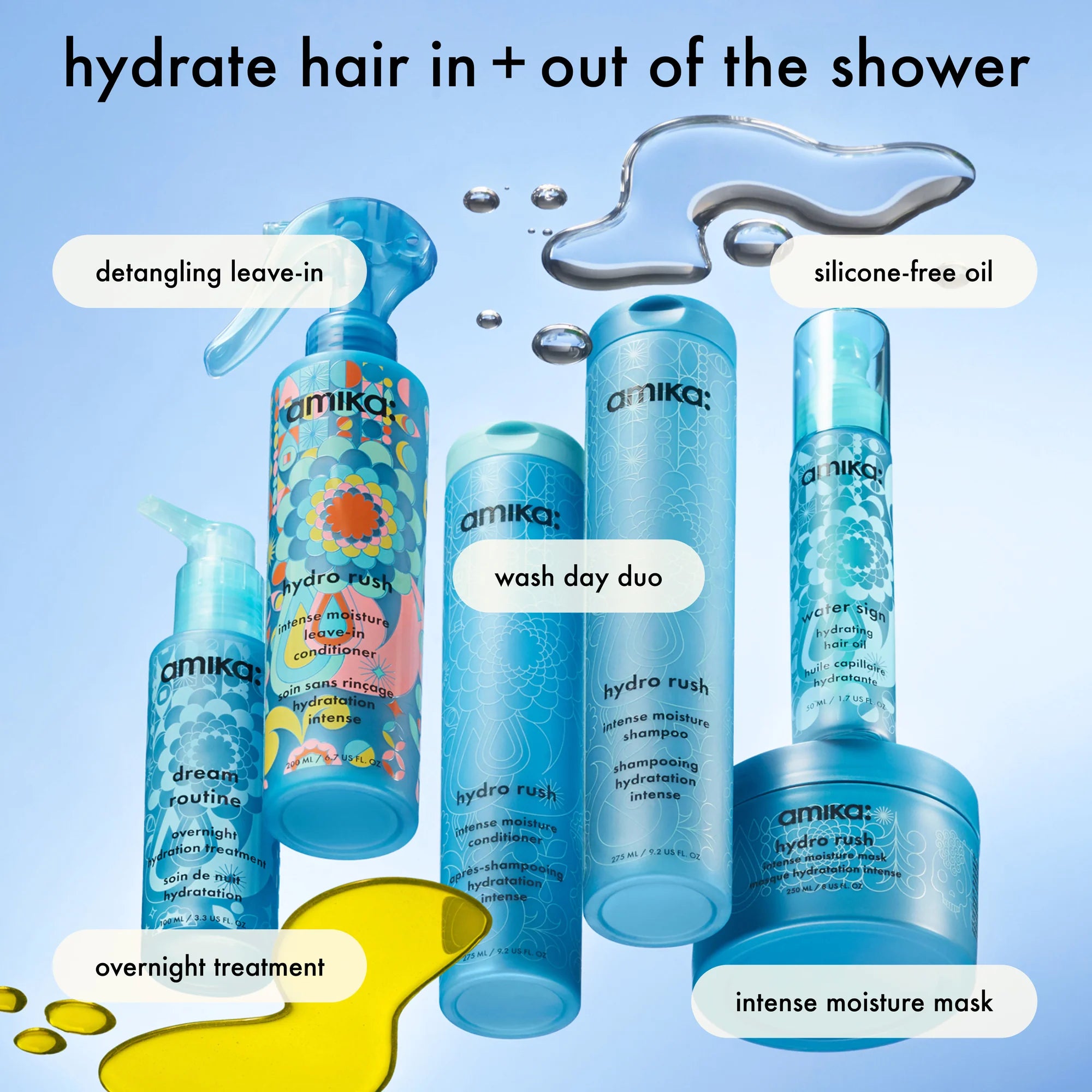 HYDRO RUSH SHAMPOING HYDRATION AMIKA 275ML