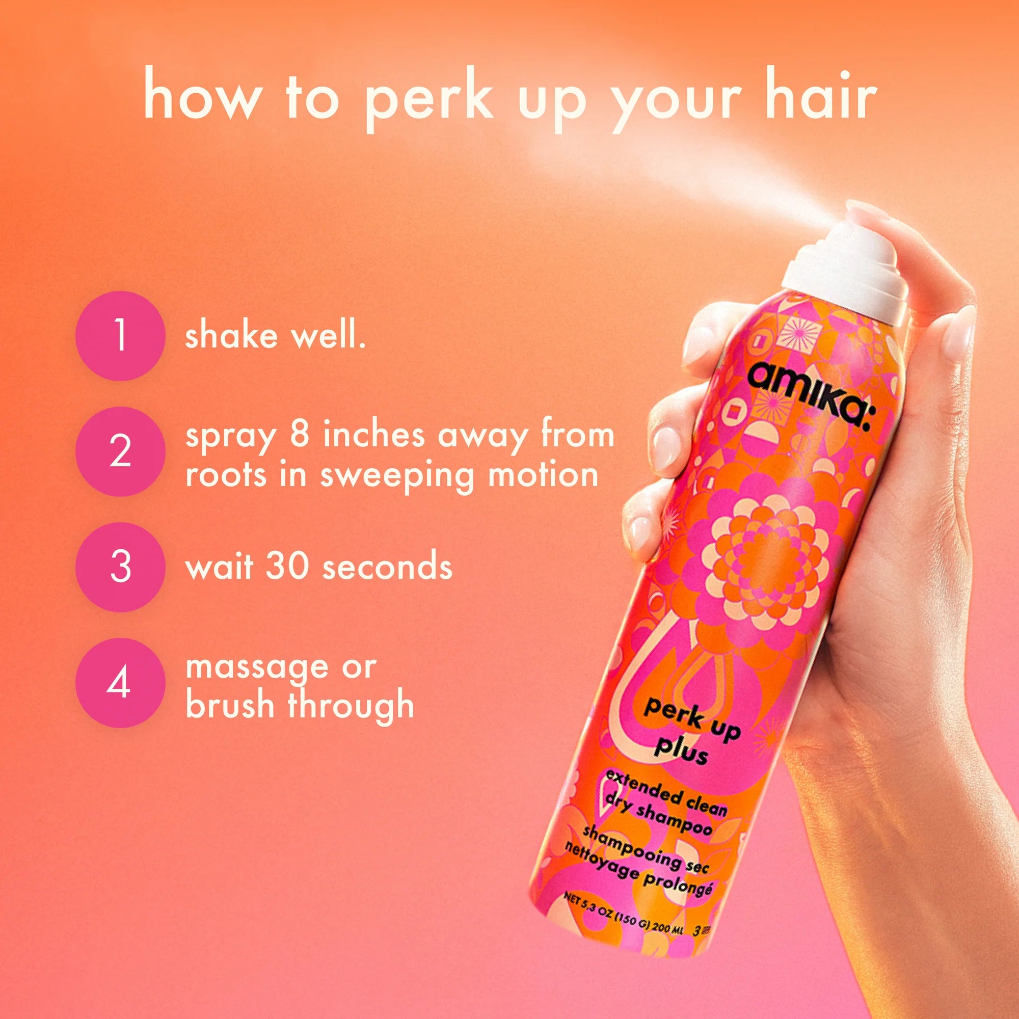 PERK UP PLUS SHAMPOOING SEC AMIKA 199ML