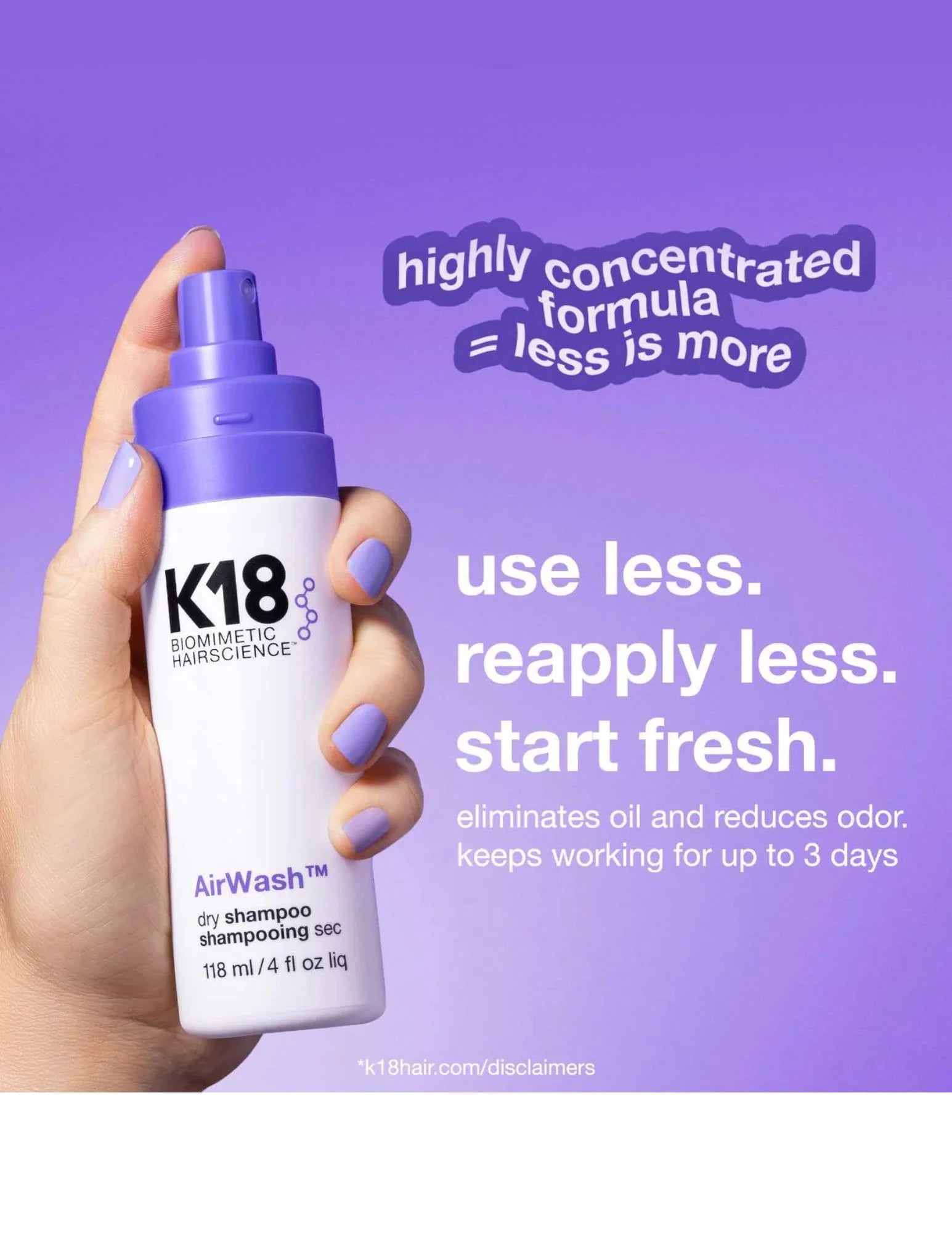 SHAMPOOING SEC AIRWASH K18 118ML