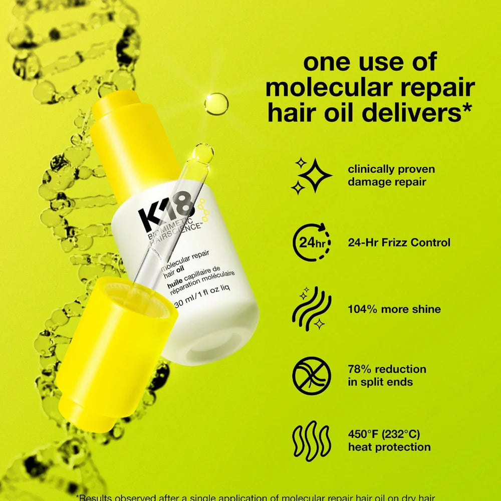 HUILE CAPILLAIRE DE RÉPARATION MOLÉCULAIRE K18 30ML
