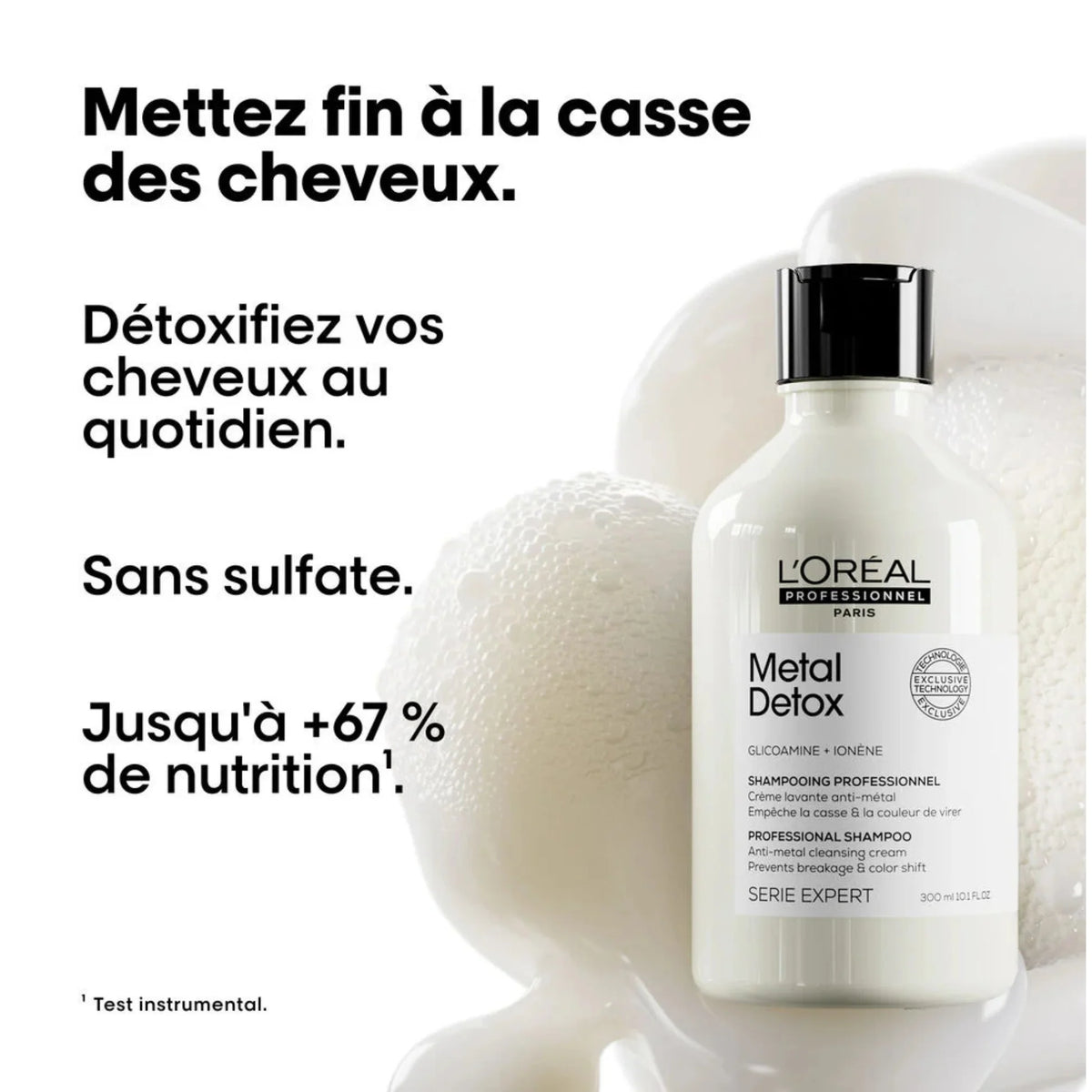 Duo Anti-Casse Shampooing et Masque Metal Detox. Loreal.