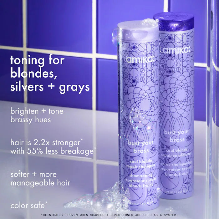 BUST YOUR BRASS APRÈS-SHAMPOING DÉJAUNISSEUR AMIKA 275ML
